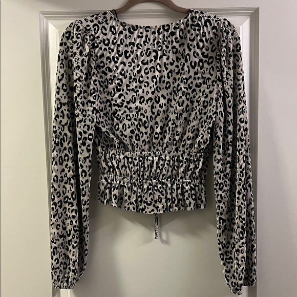 Zara Black and White Animal Print Blouse - Picture 3 of 3